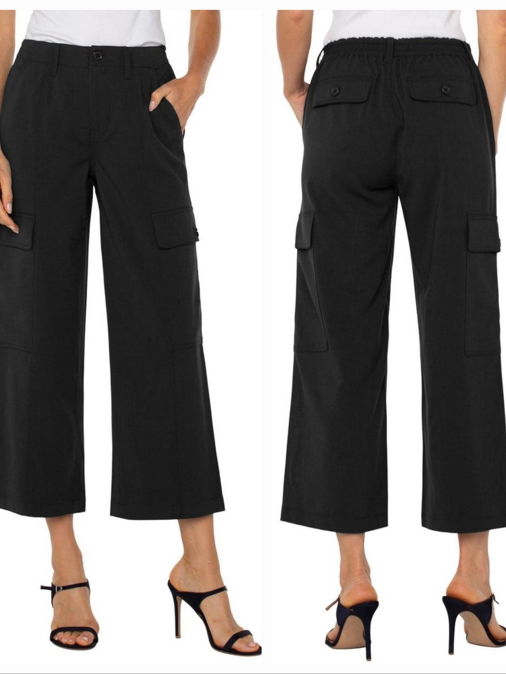 Liverpool Cargo Crop Straight Pant in Black size 16